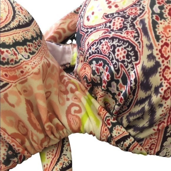 Victoria’s Secret Heavenly 3PC Fold Over Paisley Bikini Tankini M Halter Style - Picture 10 of 13